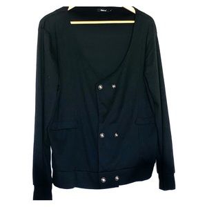 Men Black L cardigan with gold buttons